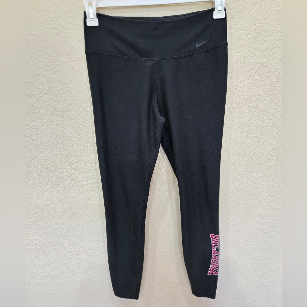 Nike Dri-Fit Oklahoma Sooners Red and Black Yoga Leggings OU NCAA Size Small